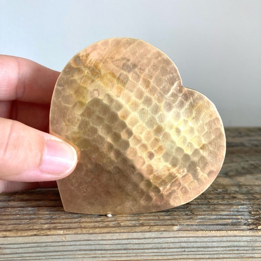 Brass heart trinket box
